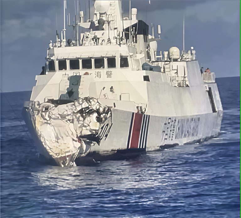 Chinese Warship Collides with CCG Vessel