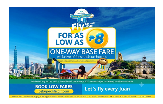 Fly Far For Less: Cebu Pacific 8.8 Sale