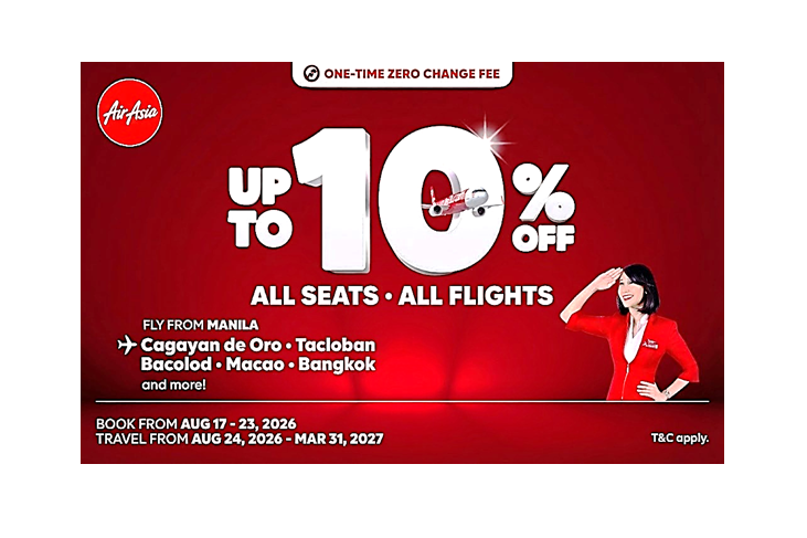 AirAsia Philippines Launches 10% Off Flights Until March 2027