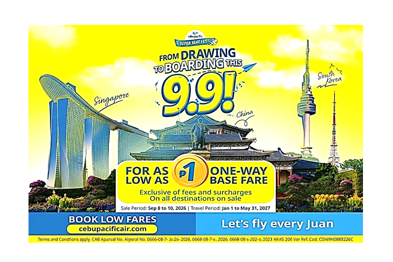 CEB Piso Sale: Fly for P1, Explore the World