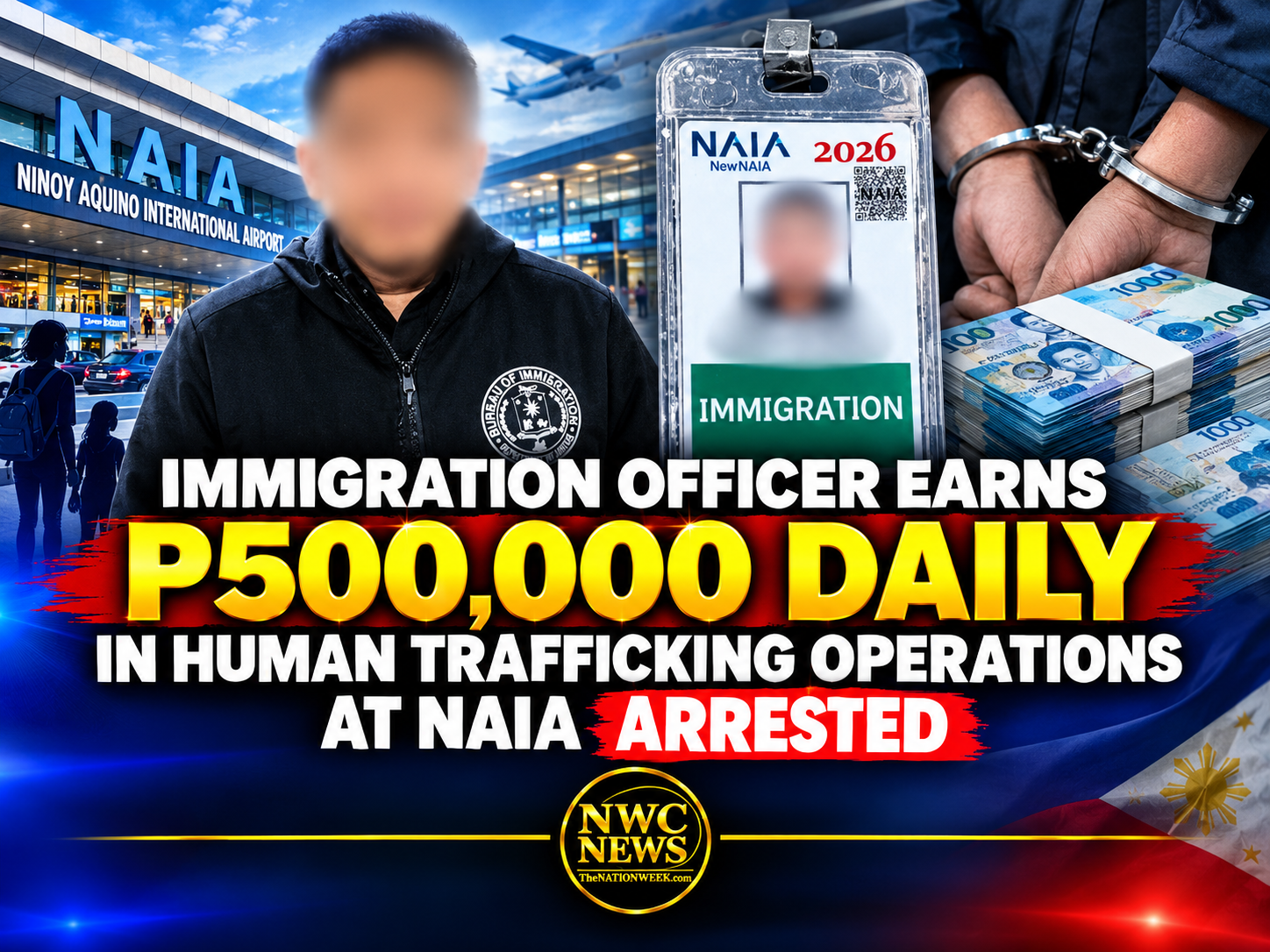 Immigration Officer Earns P500,000 Daily in Human Trafficking Operations at NAIA Arrested