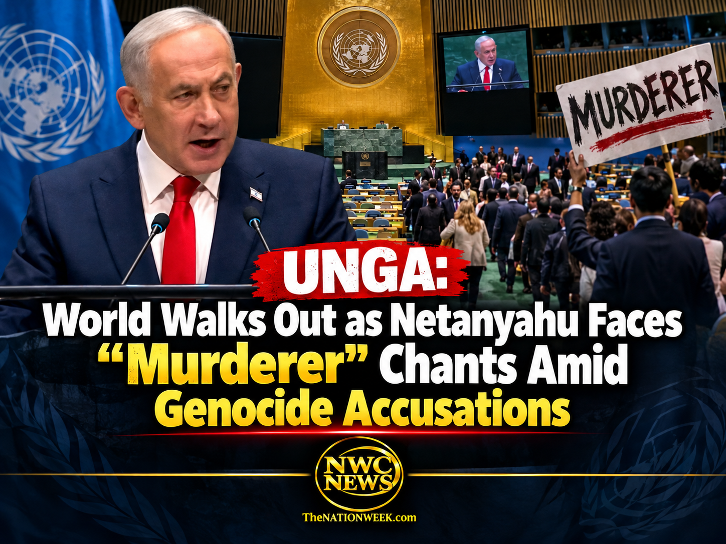 UNGA: World Walks Out as Netanyahu Faces “Murderer” Chants Amid Genocide Accusations