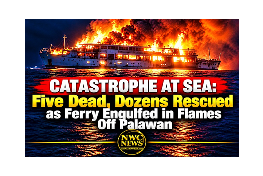 Catastrophe at Sea: Five Dead, Dozens Rescued as Ferry Engulfed in Flames Off Palawan