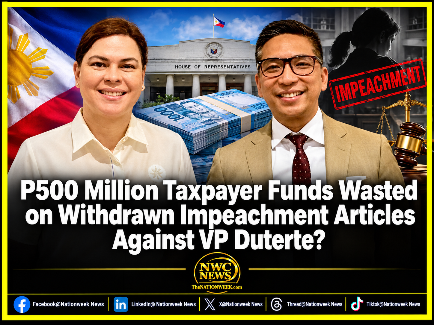 P500 Million Taxpayer Funds Wasted on Withdrawn Impeachment Articles Against VP Duterte?