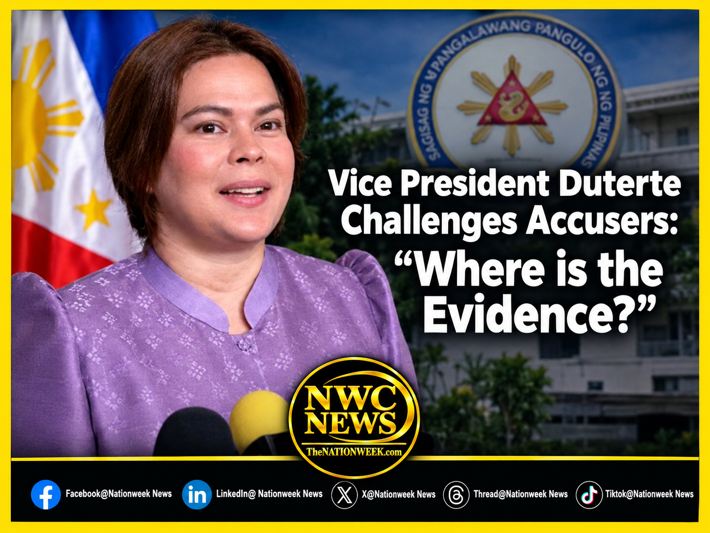 Vice President Duterte Challenges Accusers: “Where is the Evidence?”