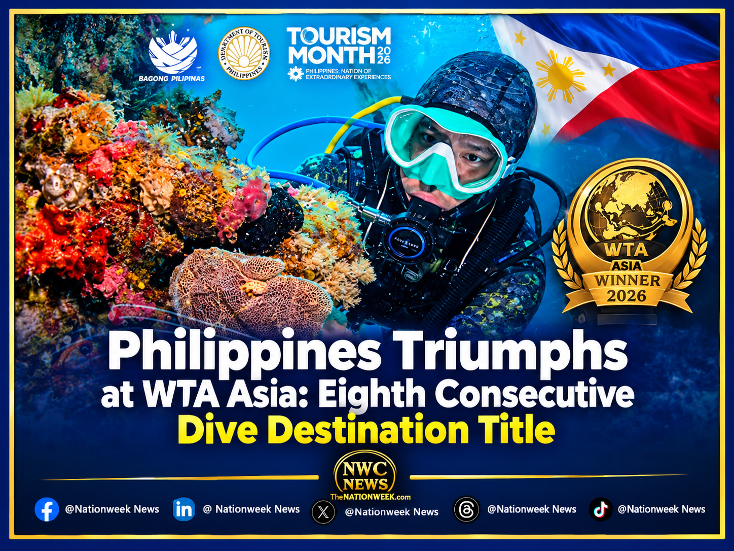 Philippines Triumphs at WTA Asia: Eighth Consecutive Dive Destination Title