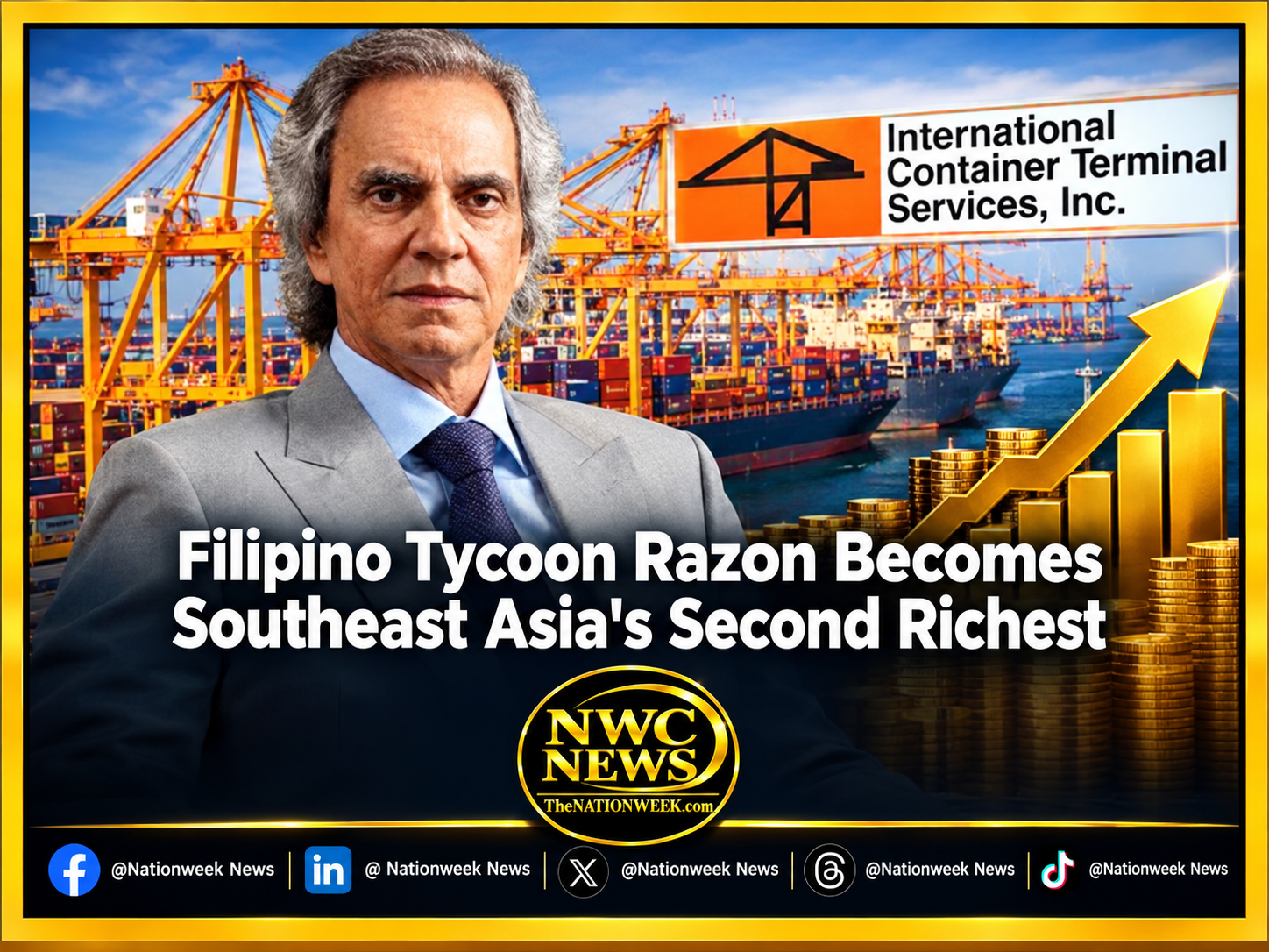 Filipino Tycoon Razon Becomes Southeast Asia’s Second Richest