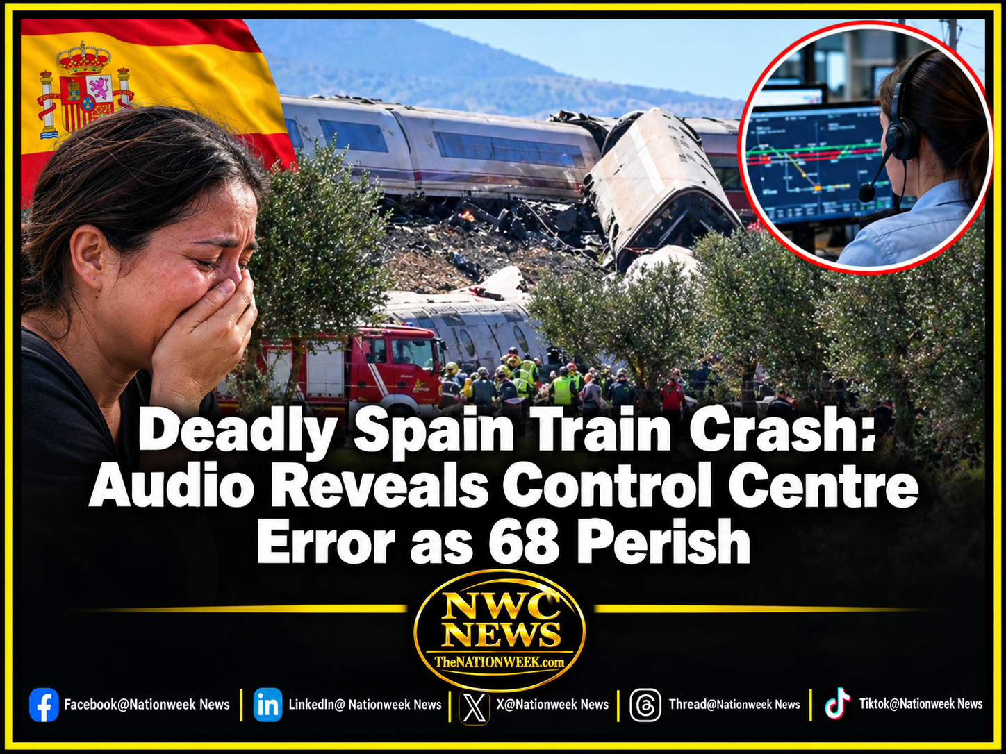 Deadly Spain Train Crash: Audio Reveals Control Centre Error as 68 Perish