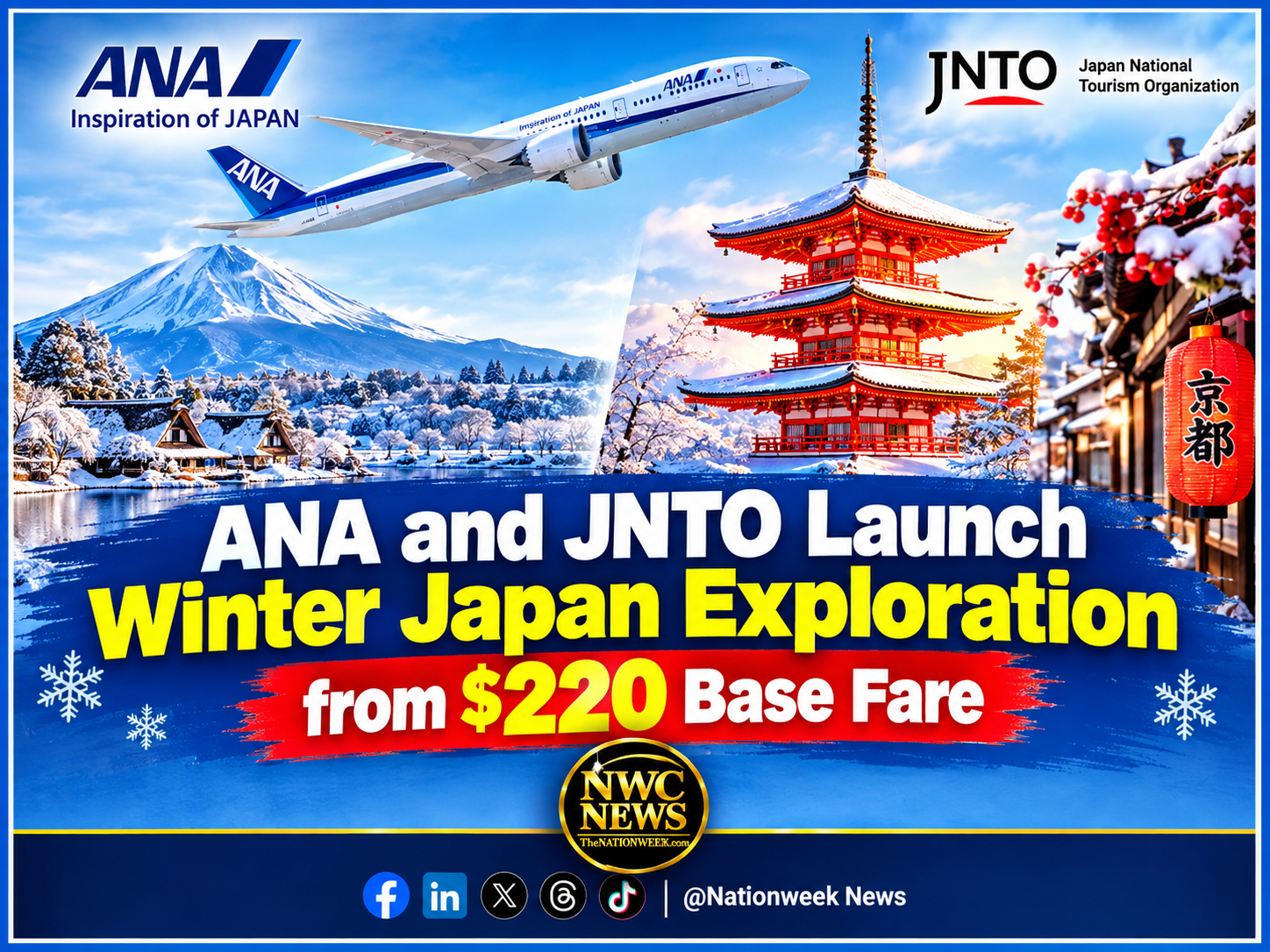 ANA and JNTO Launch Winter Japan Exploration from 0 Base Fare
