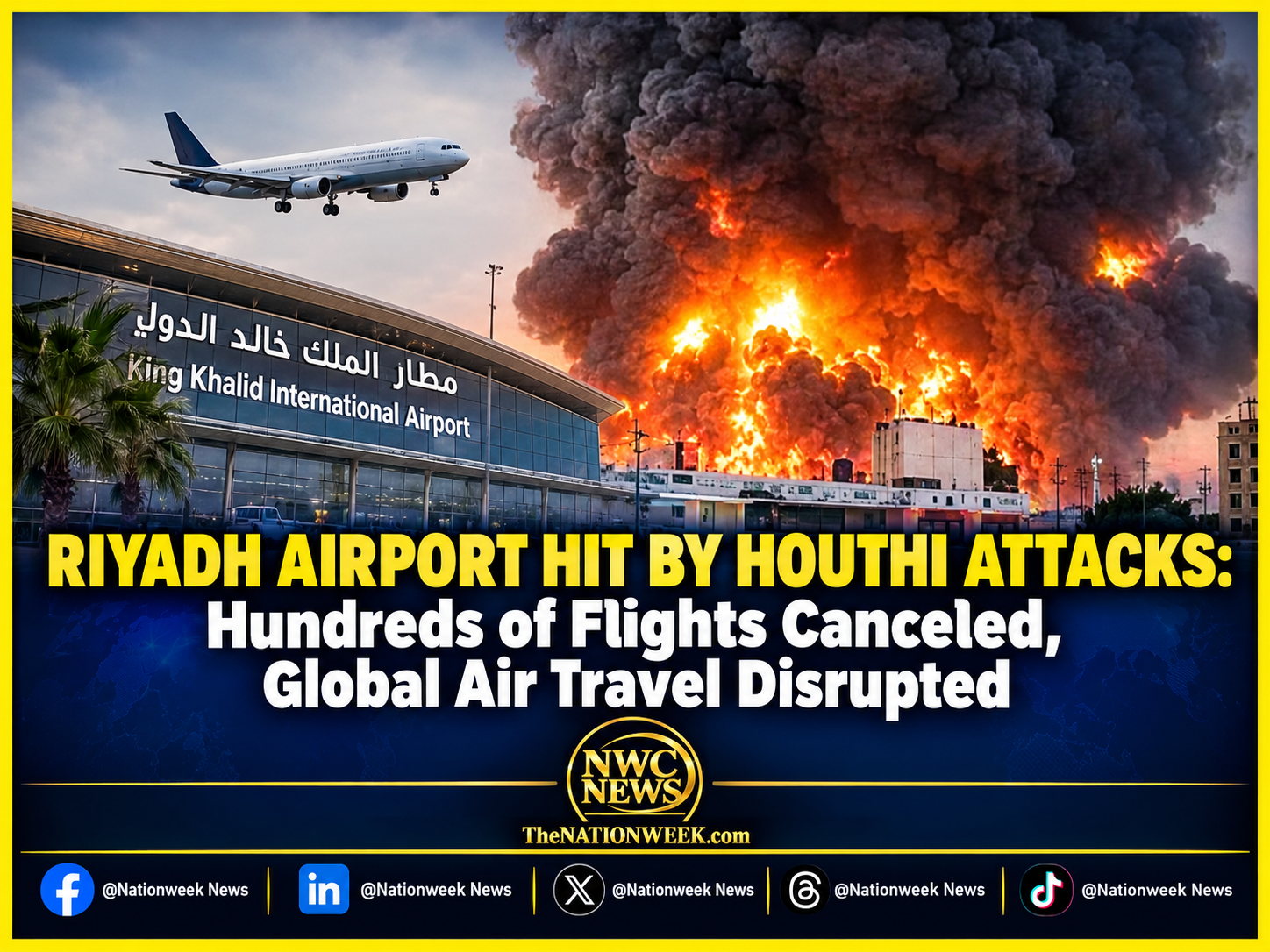 Riyadh Airport Hit by Houthi Attacks: Hundreds of Flights Canceled, Global Air Travel Disrupted