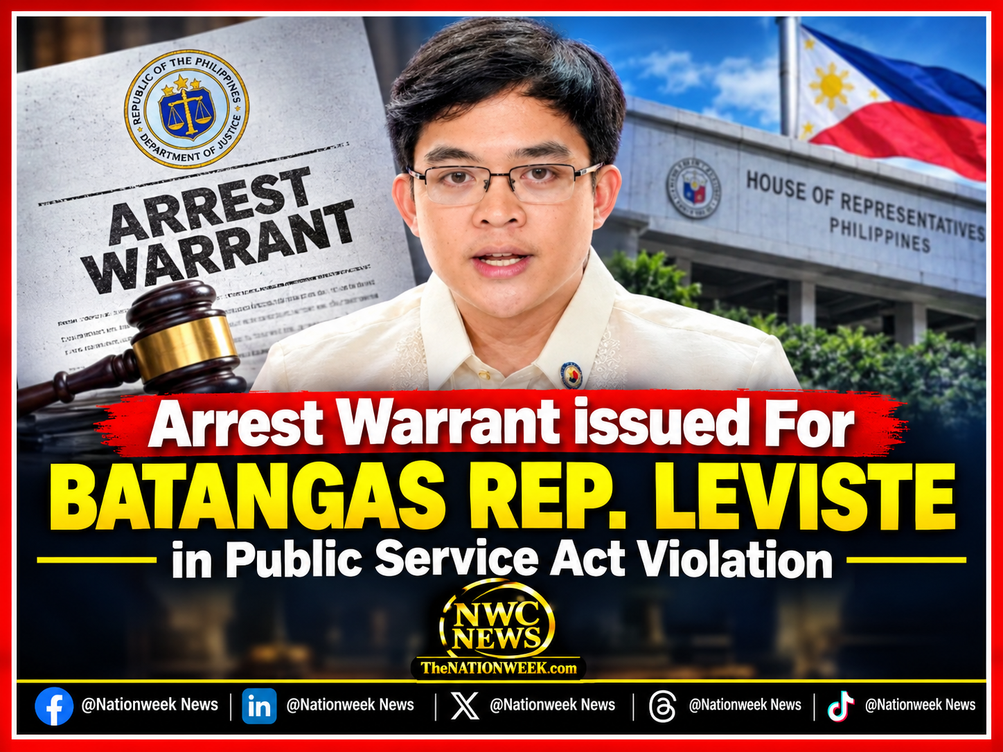 Arrest Warrant Issued For BATANGAS REP. LEVISTE in Public Service Act Violation 
