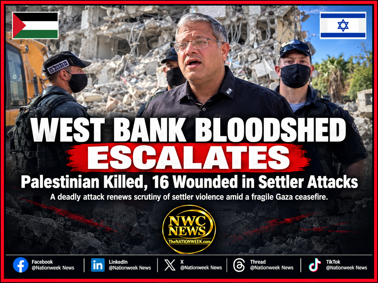 West Bank Bloodshed Escalates Amid Gaza Ceasefire Failure: Palestinian Killed, 16 Wounded in Settler Attacks